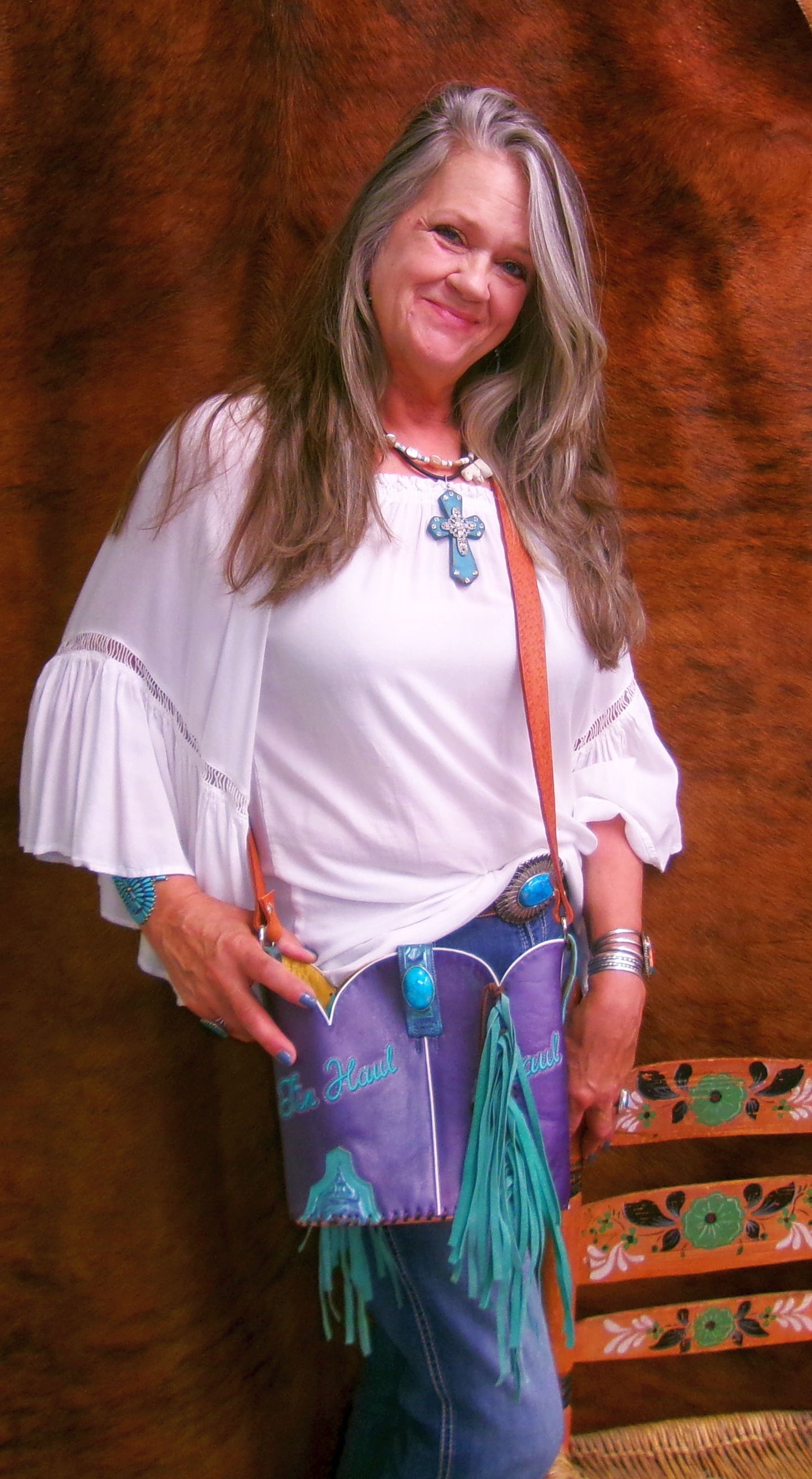 Bucket Bag Cowboy Boot Fringe Purse BK141